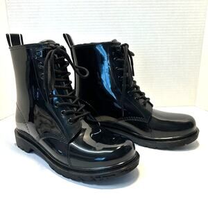 Michael Michael Kors Tavie Lace Up Rubber Rain Bootie NIB Women's Size‎ 7